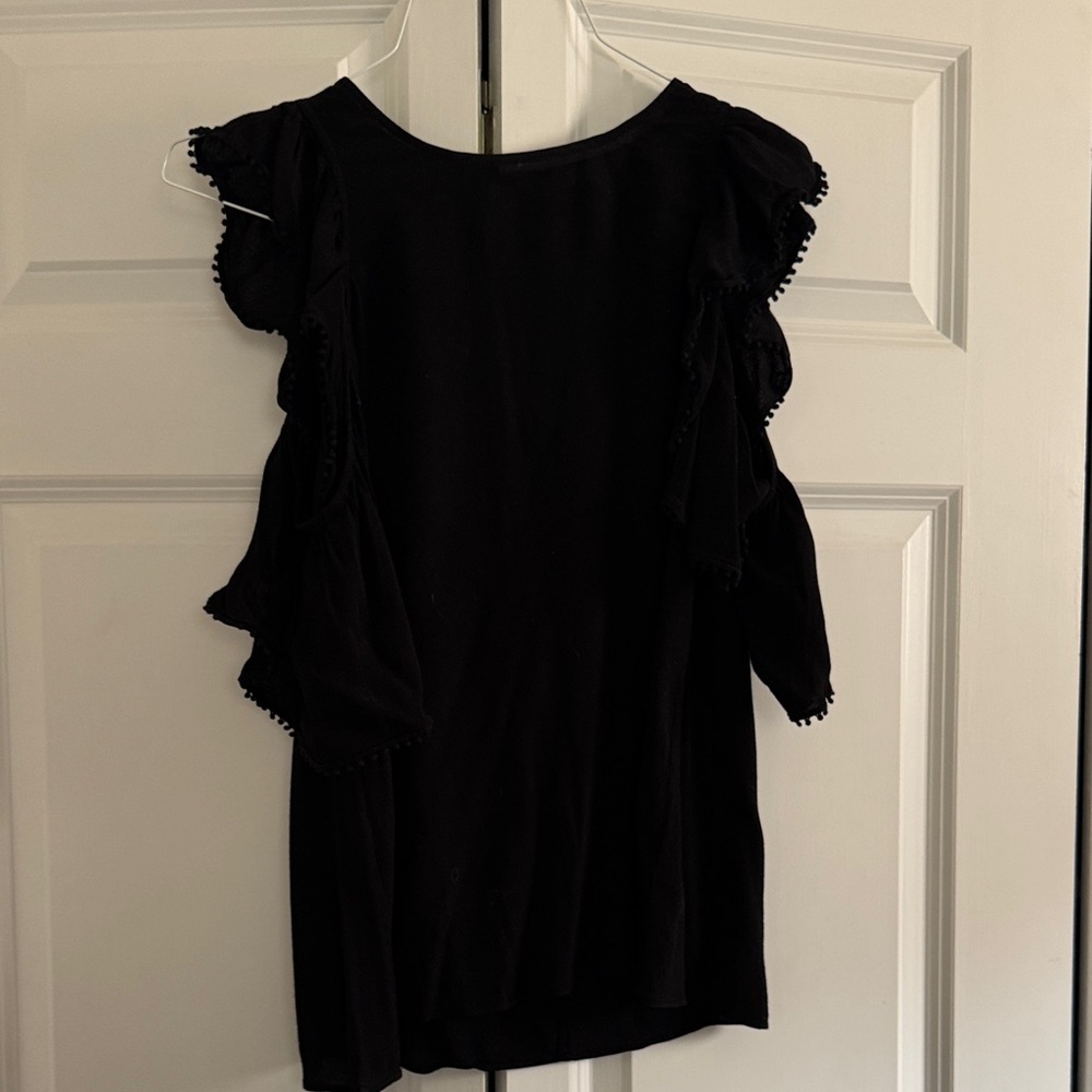 Rebecca Minkoff Black Ruffle Sleeve Blouse